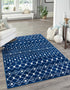 Mediterranean Lattice Collection Area Rug - Santorini (Navy Blue)