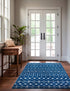 Mediterranean Lattice Collection Area Rug - Santorini (Navy Blue)