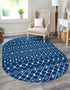 Mediterranean Lattice Collection Area Rug - Santorini (Navy Blue)