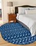 Mediterranean Lattice Collection Area Rug - Santorini (Navy Blue)