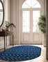 Mediterranean Lattice Collection Area Rug - Santorini (Navy Blue)