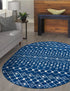 Mediterranean Lattice Collection Area Rug - Santorini (Navy Blue)