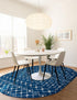 Mediterranean Lattice Collection Area Rug - Santorini (Navy Blue)