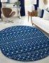 Mediterranean Lattice Collection Area Rug - Santorini (Navy Blue)