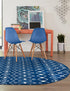 Mediterranean Lattice Collection Area Rug - Santorini (Navy Blue)