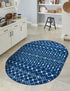 Mediterranean Lattice Collection Area Rug - Santorini (Navy Blue)