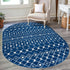 Mediterranean Lattice Collection Area Rug - Santorini (Navy Blue)