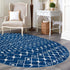 Mediterranean Lattice Collection Area Rug - Santorini (Navy Blue)