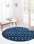 Mediterranean Lattice Collection Area Rug - Santorini (Navy Blue)