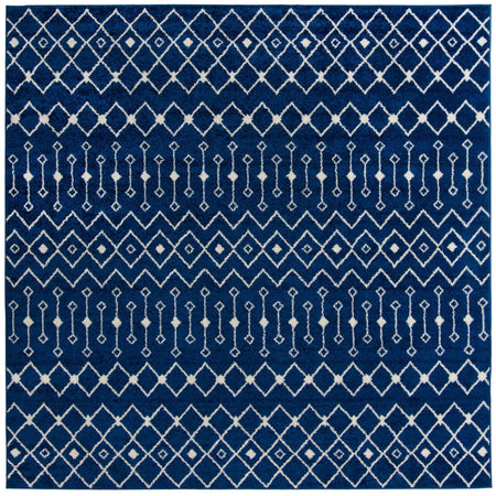 Mediterranean Lattice Collection Area Rug - Santorini (Navy Blue)