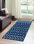 Mediterranean Lattice Collection Area Rug - Santorini (Navy Blue)