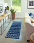 Mediterranean Lattice Collection Area Rug - Santorini (Navy Blue)