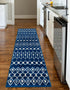 Mediterranean Lattice Collection Area Rug - Santorini (Navy Blue)