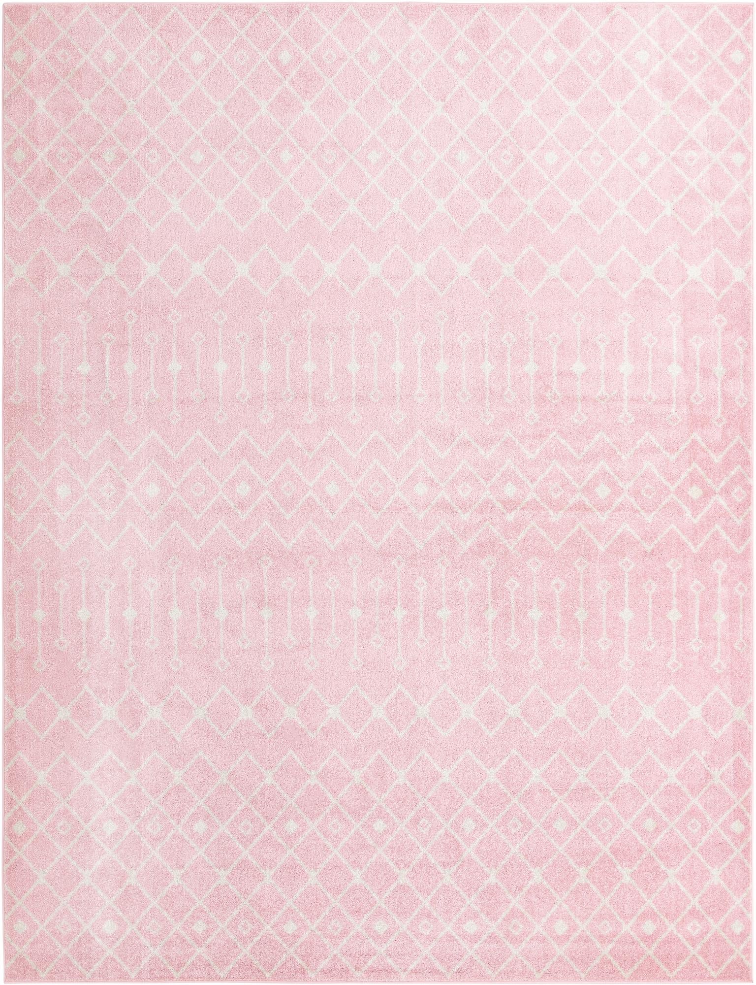 Mediterranean Lattice Collection Area Rug - Santorini (Pink)