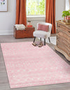 Mediterranean Lattice Collection Area Rug - Santorini (Pink) Rectangle Pink  lifestyle 0