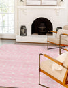 Mediterranean Lattice Collection Area Rug - Santorini (Pink) Rectangle Pink  lifestyle 6