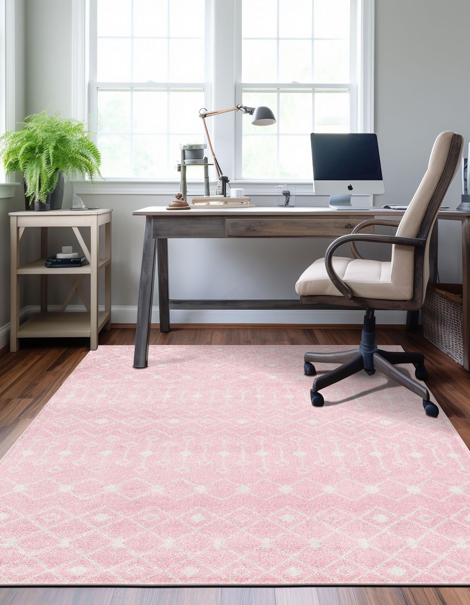 Mediterranean Lattice Collection Area Rug - Santorini (Pink)