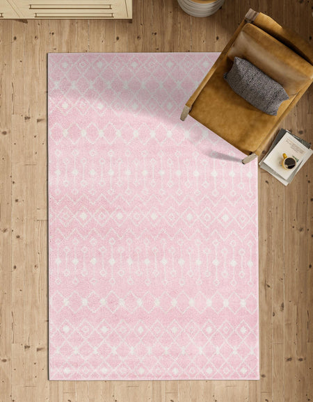 Mediterranean Lattice Collection Area Rug - Santorini (Pink)