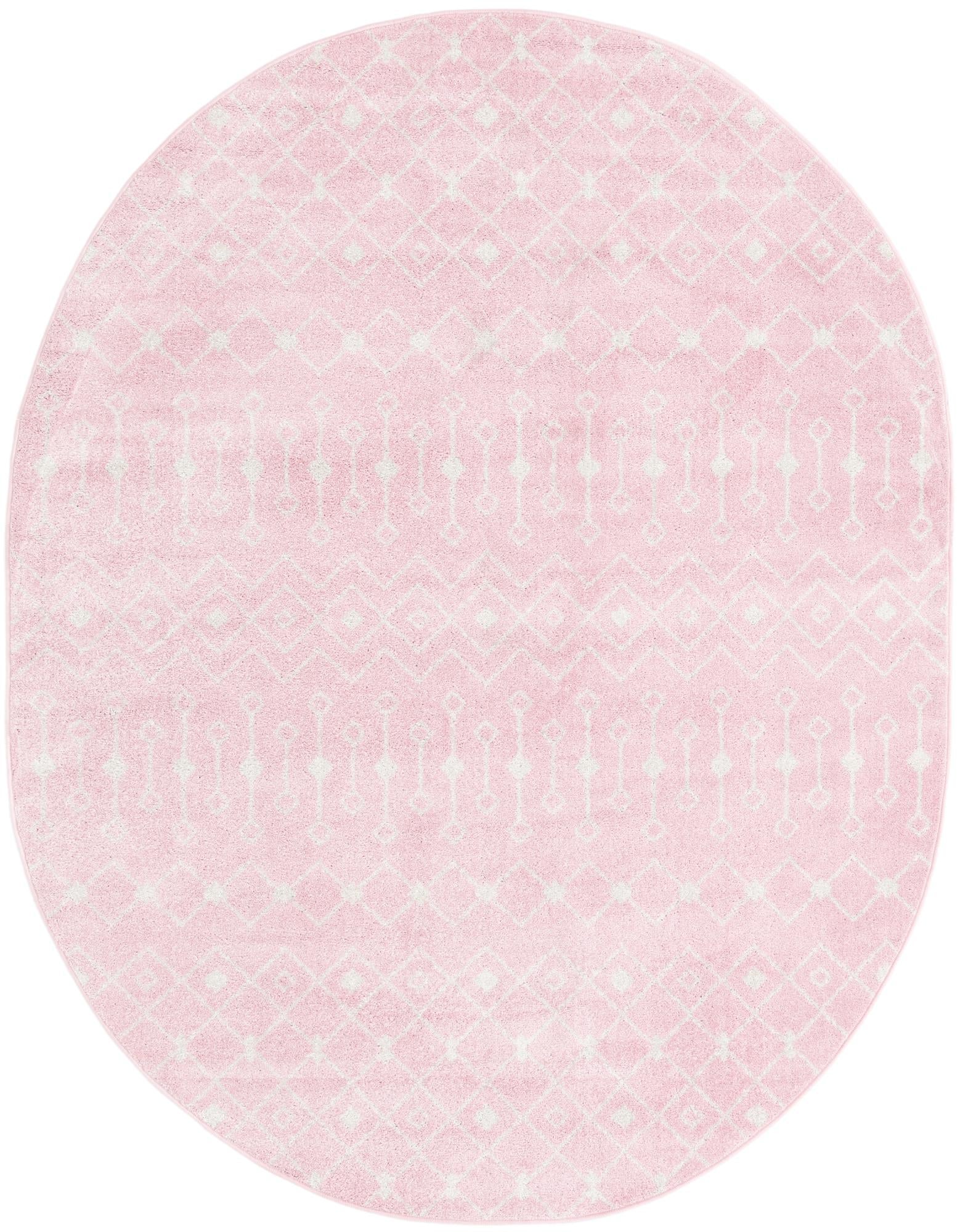 Mediterranean Lattice Collection Area Rug - Santorini (Pink)