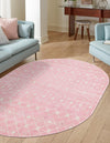 Mediterranean Lattice Collection Area Rug - Santorini (Pink) Oval Pink  lifestyle 0