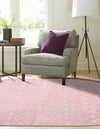 Mediterranean Lattice Collection Area Rug - Santorini (Pink) Oval Pink  lifestyle 2