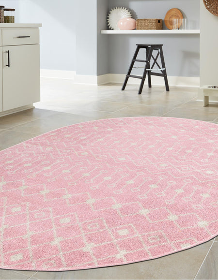 Mediterranean Lattice Collection Area Rug - Santorini (Pink)