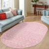 Mediterranean Lattice Collection Area Rug - Santorini (Pink) Oval Pink  lifestyle 22