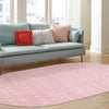 Mediterranean Lattice Collection Area Rug - Santorini (Pink) Oval Pink  lifestyle 23