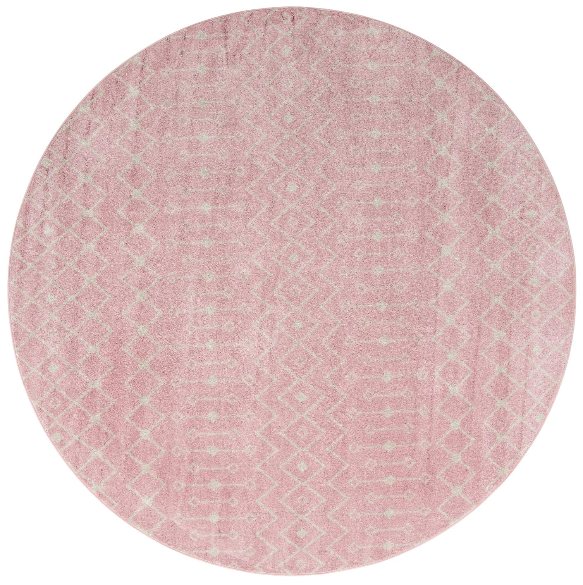 Mediterranean Lattice Collection Area Rug - Santorini (Pink)