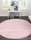 Mediterranean Lattice Collection Area Rug - Santorini (Pink) Round Pink  lifestyle 0