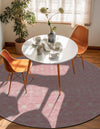 Mediterranean Lattice Collection Area Rug - Santorini (Pink) Round Pink  lifestyle 31