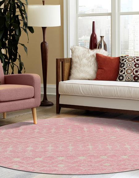 Mediterranean Lattice Collection Area Rug - Santorini (Pink)