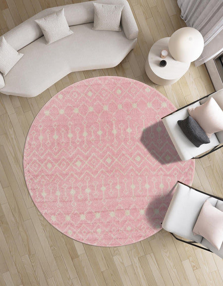 Mediterranean Lattice Collection Area Rug - Santorini (Pink)