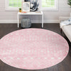 Mediterranean Lattice Collection Area Rug - Santorini (Pink) Round Pink  lifestyle 13