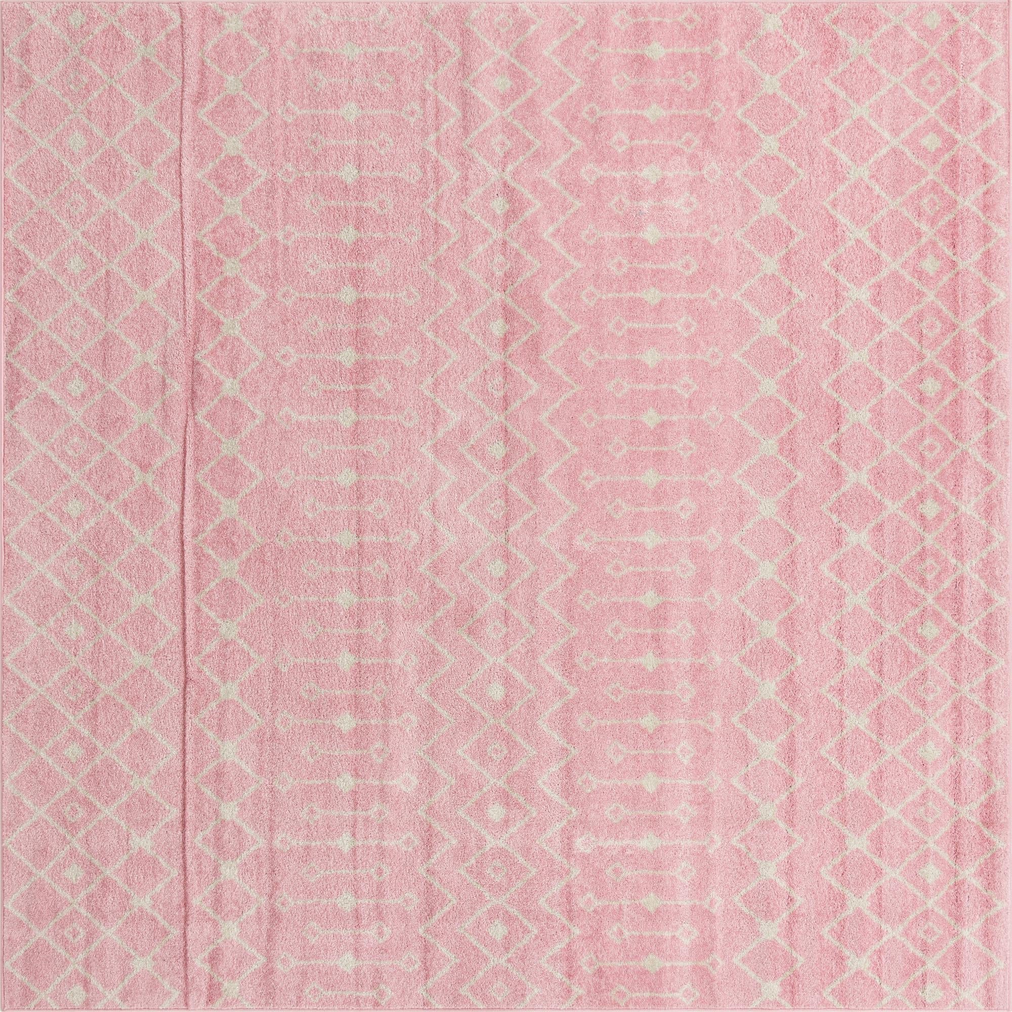 Mediterranean Lattice Collection Area Rug - Santorini (Pink)