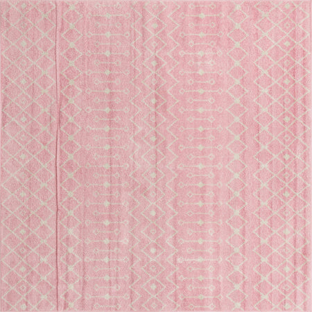 Mediterranean Lattice Collection Area Rug - Santorini (Pink)