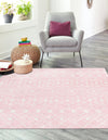 Mediterranean Lattice Collection Area Rug - Santorini (Pink) Square Pink  lifestyle 2