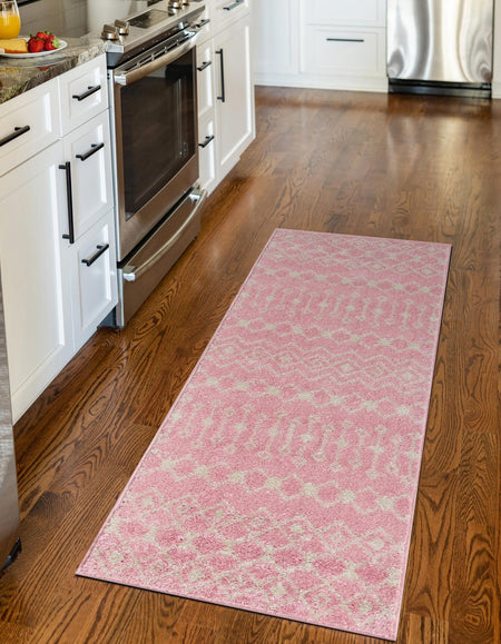 Mediterranean Lattice Collection Area Rug - Santorini (Pink)