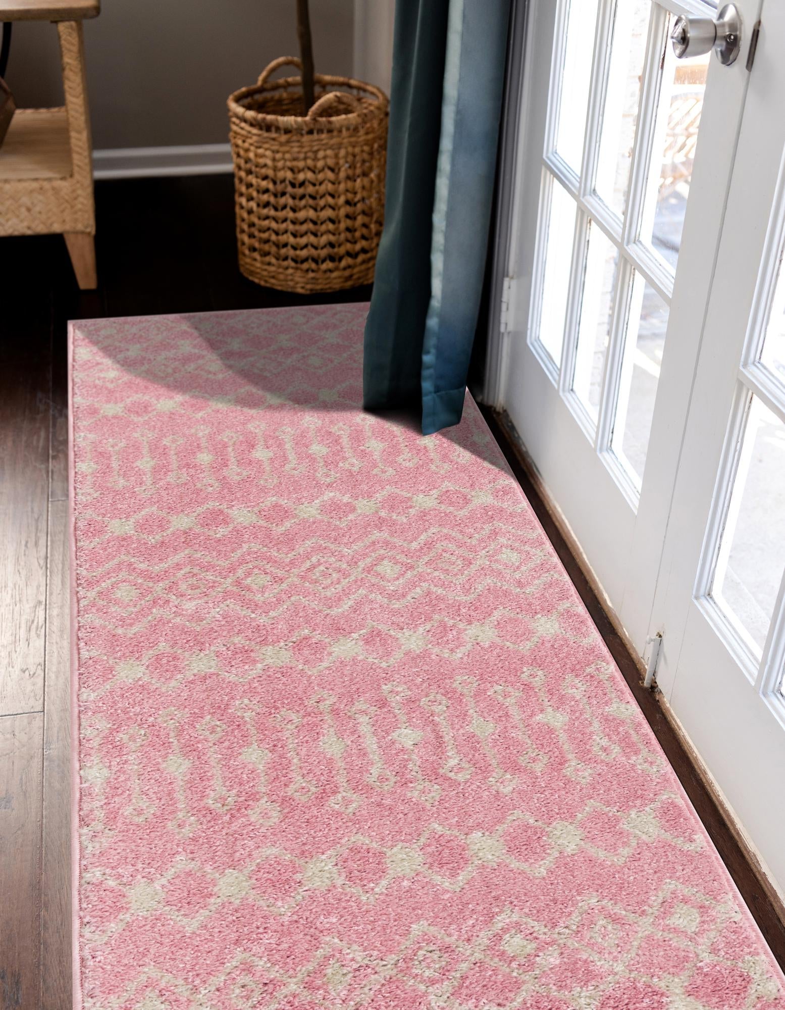 Mediterranean Lattice Collection Area Rug - Santorini (Pink)