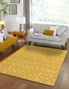 Mediterranean Lattice Collection Area Rug - Santorini (Yellow) Rectangle Yellow  lifestyle 0