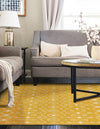 Mediterranean Lattice Collection Area Rug - Santorini (Yellow) Rectangle Yellow  lifestyle 6