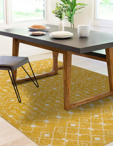 Mediterranean Lattice Collection Area Rug - Santorini (Yellow)