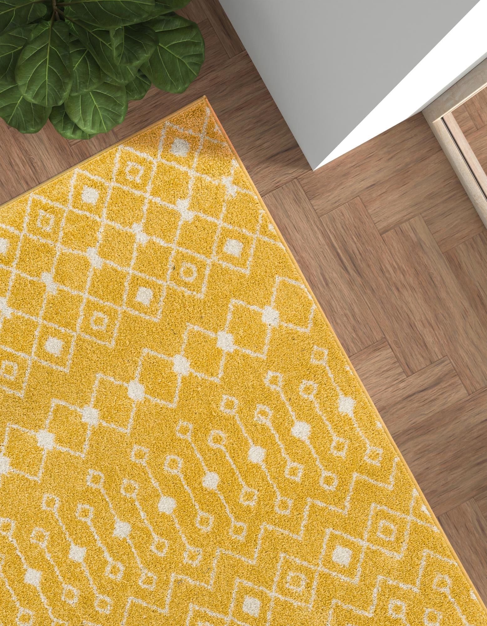 Mediterranean Lattice Collection Area Rug - Santorini (Yellow)