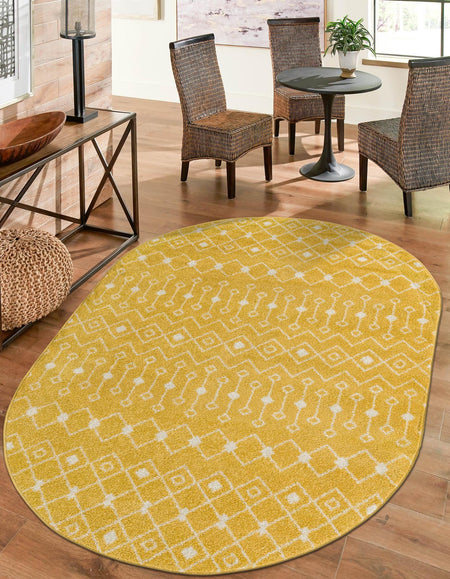 Mediterranean Lattice Collection Area Rug - Santorini (Yellow)