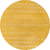 Mediterranean Lattice Collection Area Rug - Santorini (Yellow) Round Yellow Main