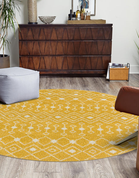 Mediterranean Lattice Collection Area Rug - Santorini (Yellow)