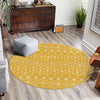 Mediterranean Lattice Collection Area Rug - Santorini (Yellow) Round Yellow  lifestyle 15