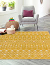 Mediterranean Lattice Collection Area Rug - Santorini (Yellow) Square Yellow  lifestyle 2