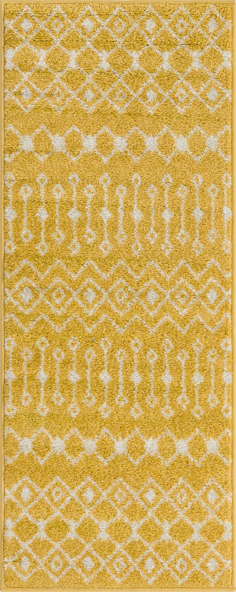 Mediterranean Lattice Collection Area Rug - Santorini (Yellow) Runner Yellow Main