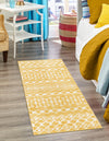 Mediterranean Lattice Collection Area Rug - Santorini (Yellow) Runner Yellow  lifestyle 0